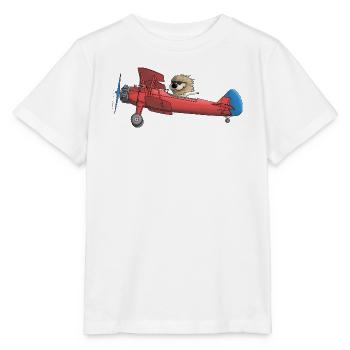 Knuffiger Löwe im Flugzeug - Stanley/Stella Kinder T-Shirt MINI CREATOR  - Weiß - Vorne - Maike (125cm)