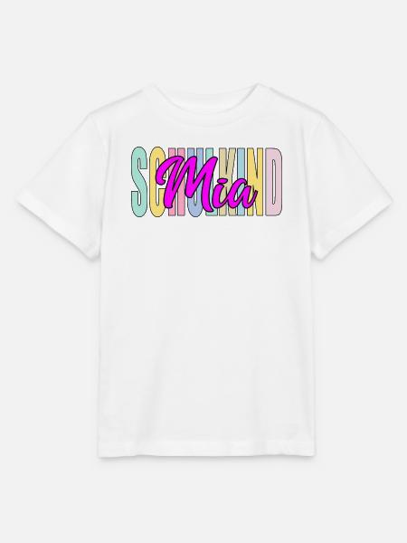 EINSCHULUNG SCHULKIND MÄDCHEN MIA VORNAME - Stanley/Stella Kinder T-Shirt MINI CREATOR - Weiß