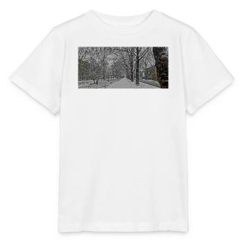 Winter avenue in snowfall - Stanley/Stella MINI CREATOR Kids’ T-Shirt - white - Front - Maike (125cm)
