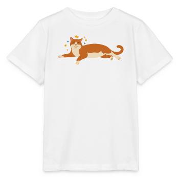 Katzenkönig im Lounge - Stanley/Stella Kinder T-Shirt MINI CREATOR  - Weiß - Vorne - Maike (125cm)