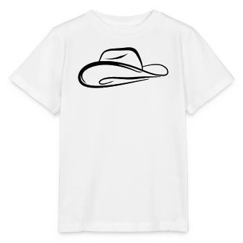 Skizze Cowboyhut - Stanley/Stella Kinder T-Shirt MINI CREATOR  - Weiß - Vorne - Maike (125cm)