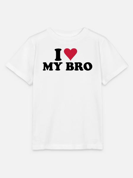 I Love My Bro - Stanley/Stella Kinder T-Shirt MINI CREATOR - Weiß