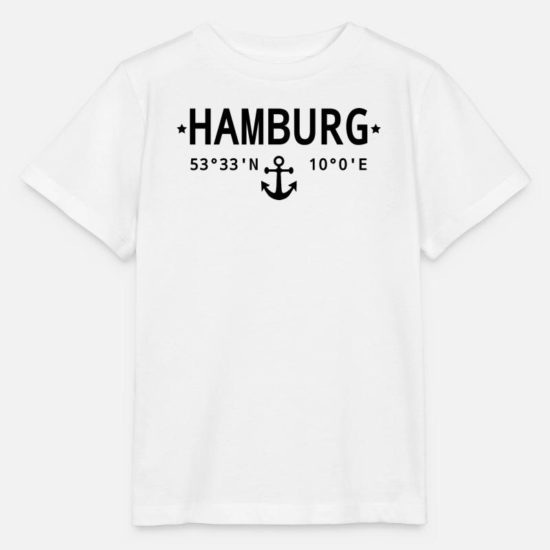 Coordonnées de Hambourg - T-shirt bio MINI CREATOR Stanley/Stella Enfant - blanc