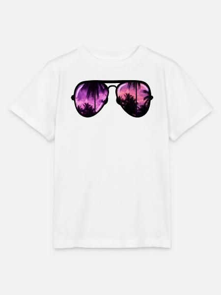 coole Sonnenbrille mit Palme - Stanley/Stella Kinder T-Shirt MINI CREATOR - Weiß