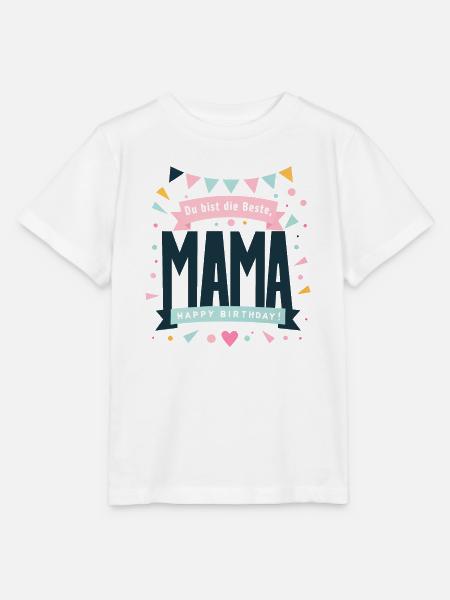 Happy Birthday Mama - Stanley/Stella Kinder T-Shirt MINI CREATOR  - Weiß