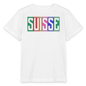 SCHWEIZ. HUMOR. LAND. FLAGGE. GENF. LAUSANNE - Stanley/Stella Kinder T-Shirt MINI CREATOR  - Weiß - Vorne - Maike (125cm)