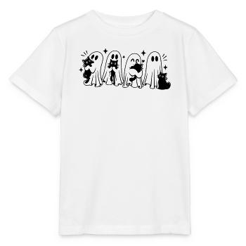 Halloween Geister mit schwarzen Katzen - Stanley/Stella Kinder T-Shirt MINI CREATOR  - Weiß - Vorne - Maike (125cm)