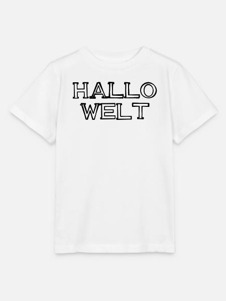 Hallo Welt Schriftzug handgezeichnet - Stanley/Stella Kinder T-Shirt MINI CREATOR - Weiß