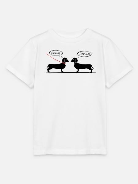 Dackel online, Teckel offline - Dachshund Shirt - Stanley/Stella Kinder T-Shirt MINI CREATOR  - Weiß