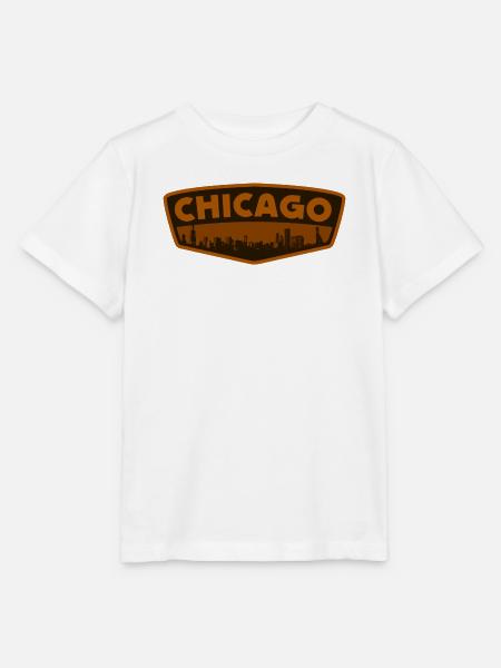 Chicago Skyline Patch Retro - Stanley/Stella Kinder T-Shirt MINI CREATOR  - Weiß