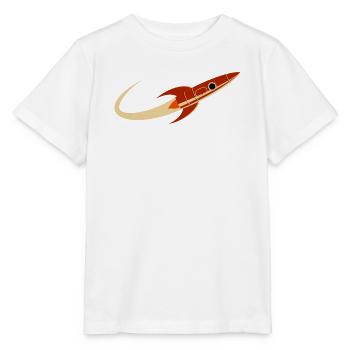 Rote Weltraumrakete - Stanley/Stella Kinder T-Shirt MINI CREATOR  - Weiß - Vorne - Maike (125cm)