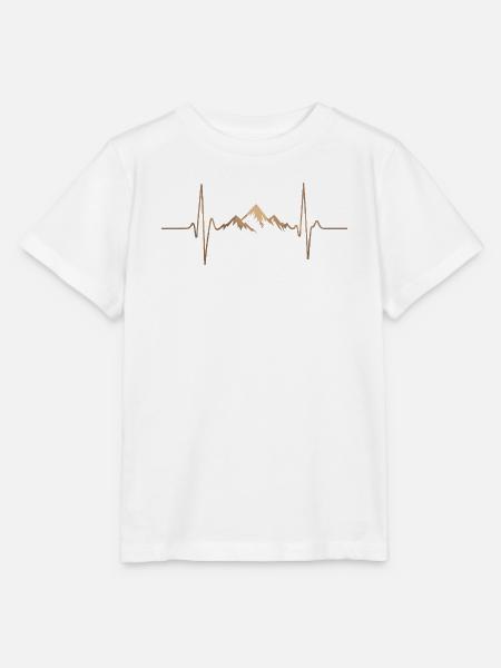 Gebirgslandschaft mit Herzschlag-Motiv - Stanley/Stella Kinder T-Shirt MINI CREATOR  - Weiß