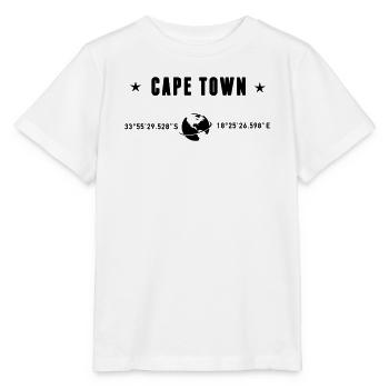 Kapstadt Koordinaten Schwarze Typografie - Stanley/Stella Kinder T-Shirt MINI CREATOR  - Weiß - Vorne - Maike (125cm)