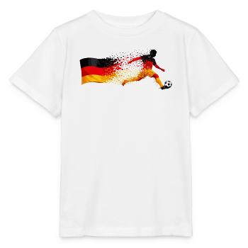 Deutschland Fußball Shirt – Germany Soccer - Stanley/Stella Kinder T-Shirt MINI CREATOR  - Weiß - Vorne - Maike (125cm)