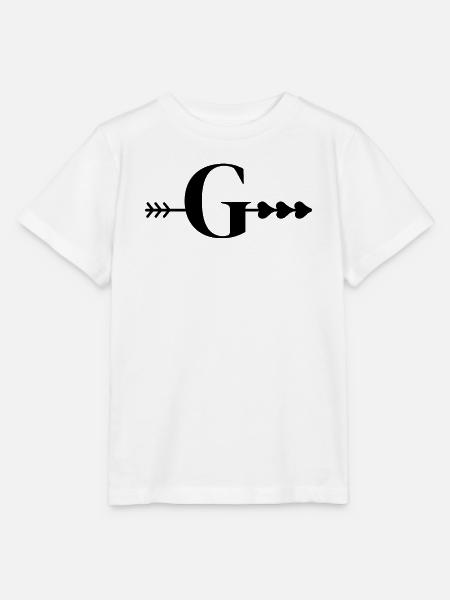 Buchstabe g Pfeilherz - Stanley/Stella Kinder T-Shirt MINI CREATOR  - Weiß