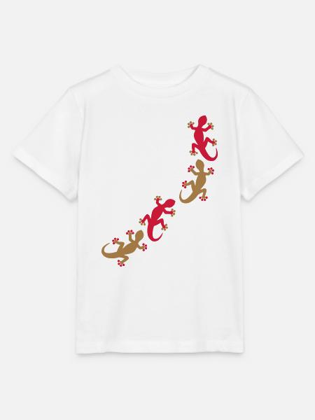 Vier Geckos 2c - Stanley/Stella Kinder T-Shirt MINI CREATOR  - Weiß
