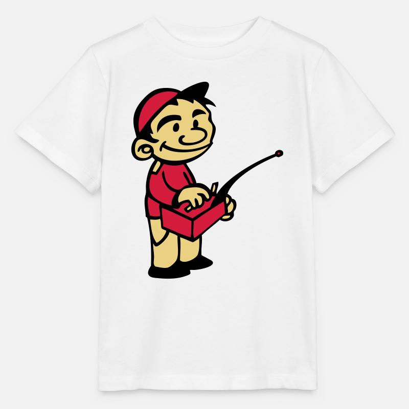 enfant qui utilise radiocommande modélisme - T-shirt bio MINI CREATOR Stanley/Stella Enfant - blanc
