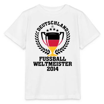 DEUTSCHLAND FUSSBALL WELTMEISTER 2014 - Stanley/Stella Kinder T-Shirt MINI CREATOR  - Weiß - Vorne - Maike (125cm)