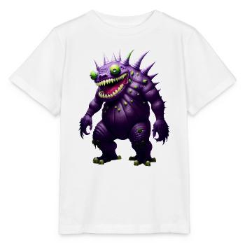 Purple Green Monster - Stanley/Stella Kinder T-Shirt MINI CREATOR  - Weiß - Vorne - Maike (125cm)