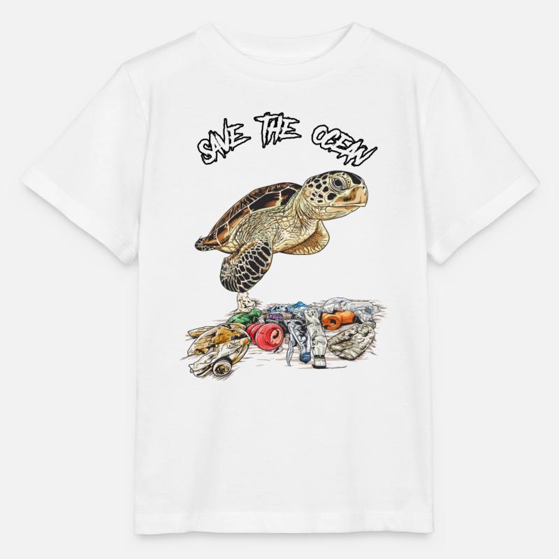Sauvons l’océan // Pollution - T-shirt bio MINI CREATOR Stanley/Stella Enfant - blanc