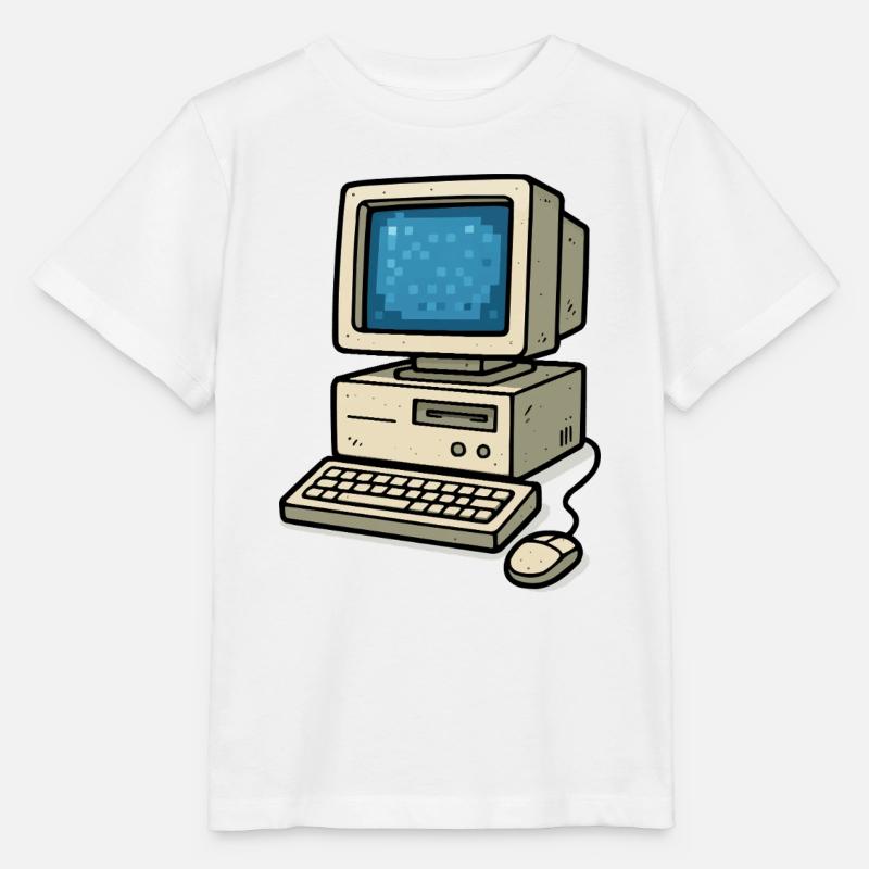 computer old school - Stanley/Stella Kinder T-Shirt MINI CREATOR  - Weiß