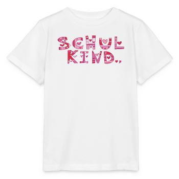 Schulkind mit Herzchen  - Stanley/Stella Kinder T-Shirt MINI CREATOR  - Weiß - Vorne - Maike (125cm)
