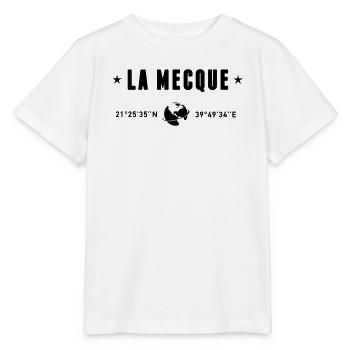 La Mecque Arabie Saoudite Coordonnées Globe - T-shirt bio MINI CREATOR Stanley/Stella Enfant - blanc - Devant - Maike (125cm)