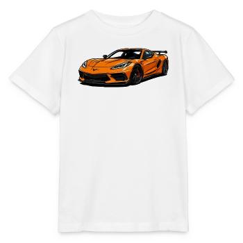 Orange Sports Car Illustration - Stanley/Stella MINI CREATOR Kids’ T-Shirt - white - Front - Maike (125cm)