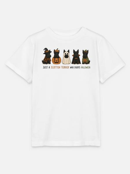 Halloween Scottish Terrier Crew - Stanley/Stella Kinder T-Shirt MINI CREATOR  - Weiß