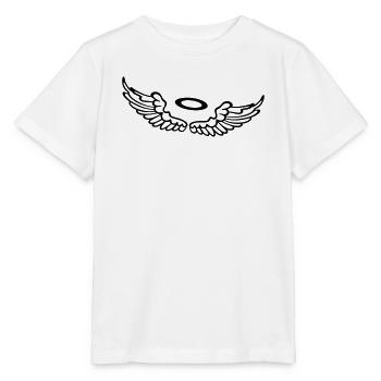 Kleine Flügel, Engelsflügel mit Heiligenschein. - Stanley/Stella Kinder T-Shirt MINI CREATOR  - Weiß - Vorne - Maike (125cm)