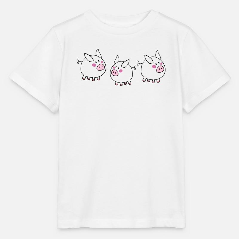 Glücksschweinchen - Stanley/Stella Kinder T-Shirt MINI CREATOR  - Weiß
