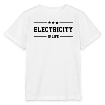 Electricity is Life: Energy and Passion! - Stanley/Stella MINI CREATOR Kids’ T-Shirt - white - Front - Maike (125cm)