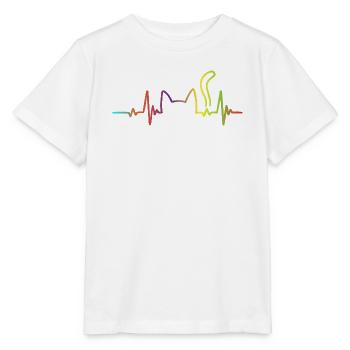 Rainbow Heartbeat Dog - Stanley/Stella MINI CREATOR Kids’ T-Shirt - white - Front - Maike (125cm)