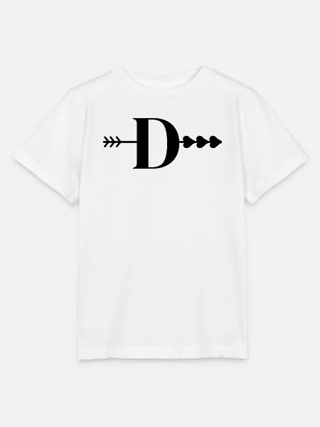 Buchstabe d, Pfeilherz - Stanley/Stella Kinder T-Shirt MINI CREATOR - Weiß