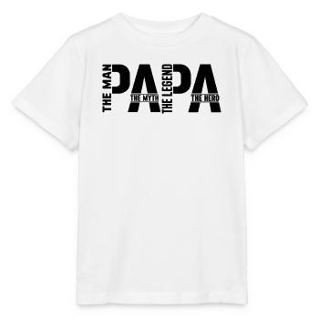 Papa The Man The Myth The Hero Vatertag Geschenk  - Stanley/Stella Kinder T-Shirt MINI CREATOR  - Weiß - Vorne - Maike (125cm)