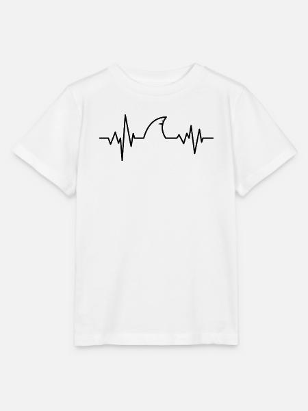 Herzschlag Haifischflosse - Stanley/Stella Kinder T-Shirt MINI CREATOR - Weiß