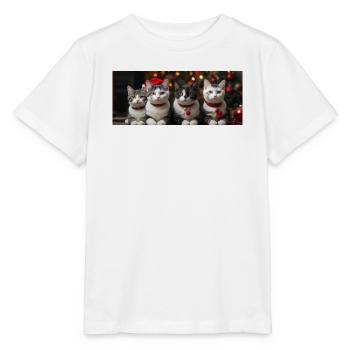Chaton de Noël - T-shirt bio MINI CREATOR Stanley/Stella Enfant - blanc - Devant - Maike (125cm)