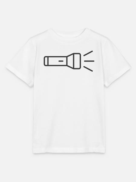 Taschenlampen-Linien-Symbol - Stanley/Stella Kinder T-Shirt MINI CREATOR - Weiß