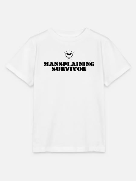 Mansplaining Survivor - Stanley/Stella Kinder T-Shirt MINI CREATOR - Weiß