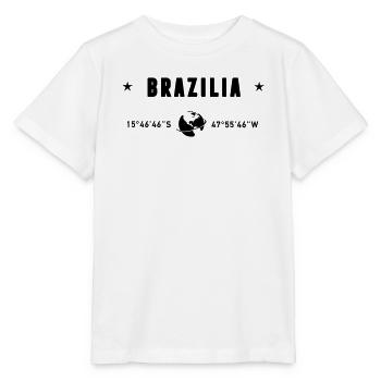 Brasilia Brazil Coordinates Planet Earth - Stanley/Stella MINI CREATOR Kids’ T-Shirt - white - Front - Maike (125cm)