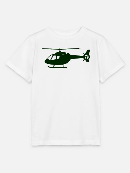 Grüner Helikopter Silhouette - Stanley/Stella Kinder T-Shirt MINI CREATOR - Weiß
