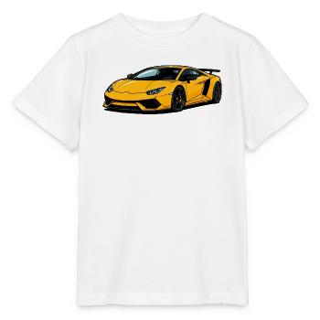 Speedster Supercar jaune - T-shirt bio MINI CREATOR Stanley/Stella Enfant - blanc - Devant - Maike (125cm)