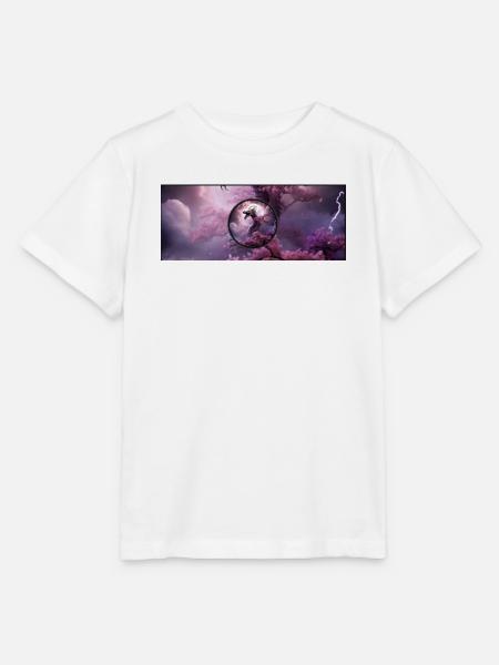 Drache im rosa Nebel - Stanley/Stella Kinder T-Shirt MINI CREATOR - Weiß