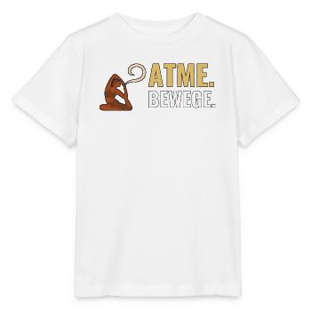 Atme. Bewege. – Rutschfeste Yoga-Fans – Yoga. - Stanley/Stella Kinder T-Shirt MINI CREATOR  - Weiß - Vorne - Maike (125cm)
