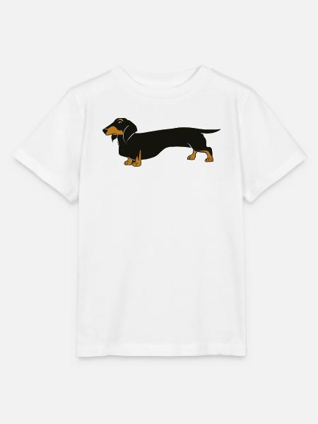 Schwarzbrauner Dackel Silhouette - Stanley/Stella Kinder T-Shirt MINI CREATOR  - Weiß