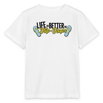 life is better in flop flops - beach sommer party - Stanley/Stella Kinder T-Shirt MINI CREATOR  - Weiß - Vorne - Maike (125cm)