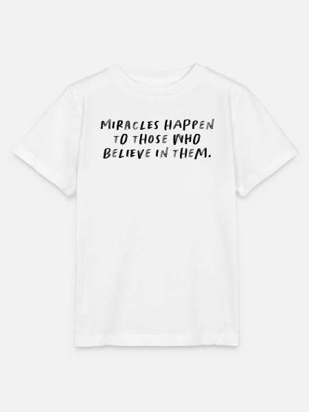 Miracles Happen Motivational Quote - Stanley/Stella Kinder T-Shirt MINI CREATOR  - Weiß