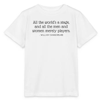 Die Welt ist eine Bühne und Männer die Schauspieler - Stanley/Stella Kinder T-Shirt MINI CREATOR  - Weiß - Vorne - Maike (125cm)