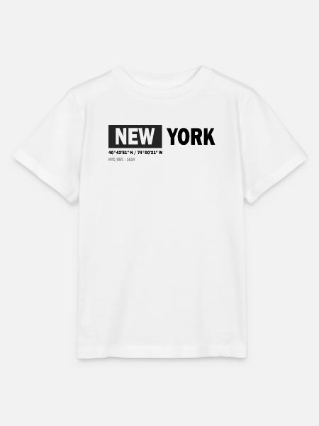NEW YORK - Coordonnées - T-shirt bio MINI CREATOR Stanley/Stella Enfant - blanc