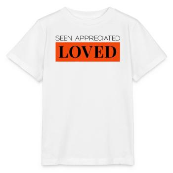 Seen Appreciated Loved zweifarbig - Stanley/Stella Kinder T-Shirt MINI CREATOR  - Weiß - Vorne - Maike (125cm)